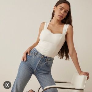 White Santana Top (size 4) (reformation)